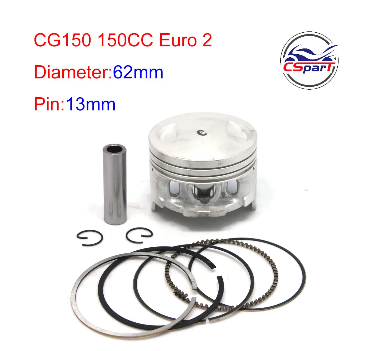 Kit pistón CG150 con segmentos 62mm – Honda CGL 162FMJ