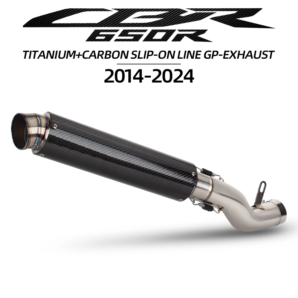 Escape deportivo titanio fibra carbono Honda CBR650R CB650R 2014-2025