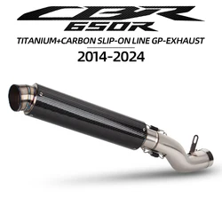 Escape deportivo titanio fibra carbono Honda CBR650R CB650R 2014-2025