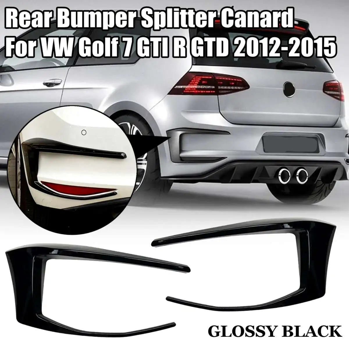 Kit alerón y marco Canard negro brillante para VW Golf 7 GTI R 2013-2020