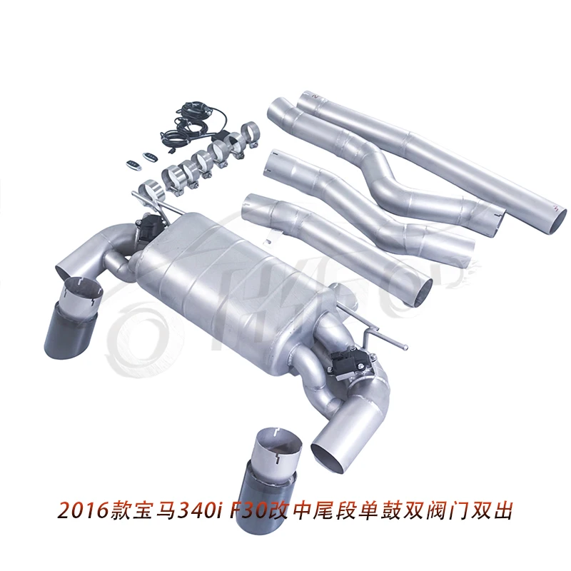 Escape catback acero inoxidable 304 tubo 3'' – BMW 340i F30 B58 Turbo - imagen 2