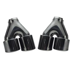 Punta de escape doble 63 mm entrada, 102 mm salida en acero inoxidable