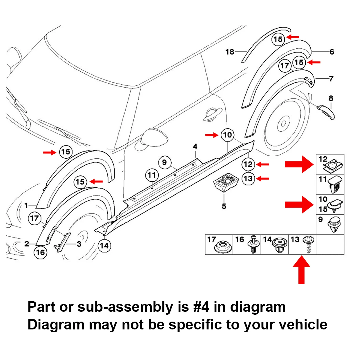 Tornillos de guardabarros con clip en U para BMW E46, E90, E92 y F10 - imagen 4