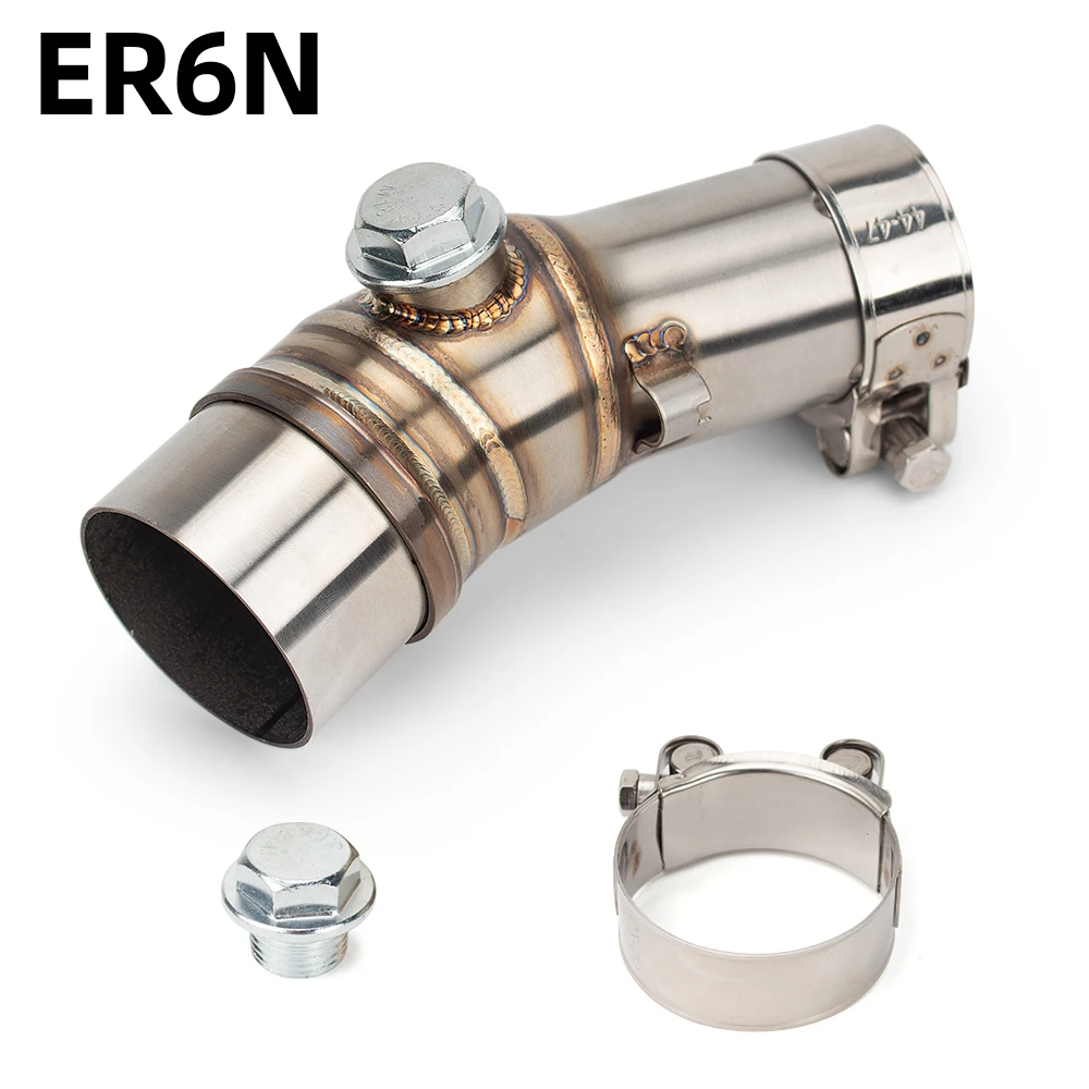 Tubo de escape medio Kawasaki ER6N 2006-2011 51mm acero inoxidable