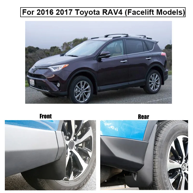 AX Juego guardabarros moldeados para Toyota RAV4 2016-2018 - imagen 4