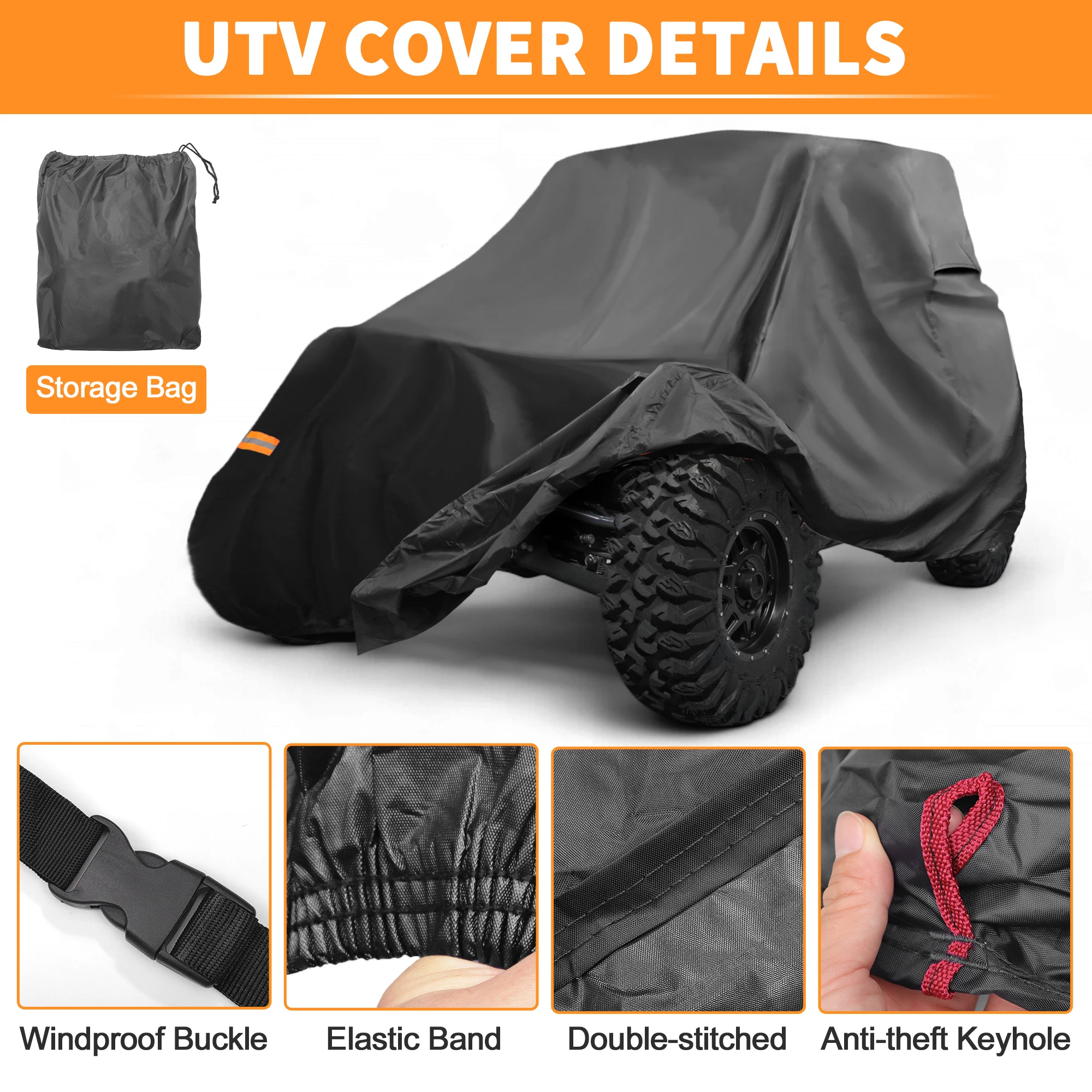 UXCELL cubierta UTV impermeable para exteriores para Yamaha YXZ1000R para Yamaha YXZ1000R SS 210D-PU tela Oxford protección UTV - imagen 5