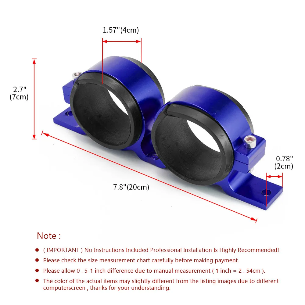 Soporte para bomba de combustible de aluminio doble 60 mm – coche - imagen 3