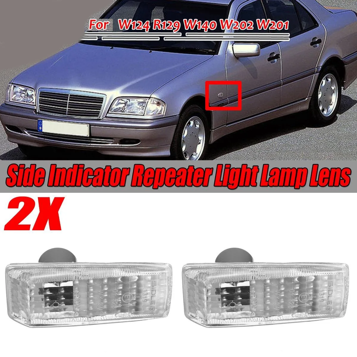 Mercedes OEM 2028201521/2028201621 Lente de luz repetidora lateral - imagen 4