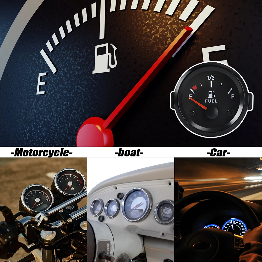 Gauge combustible LED blanco 52mm 12V universal - imagen 4