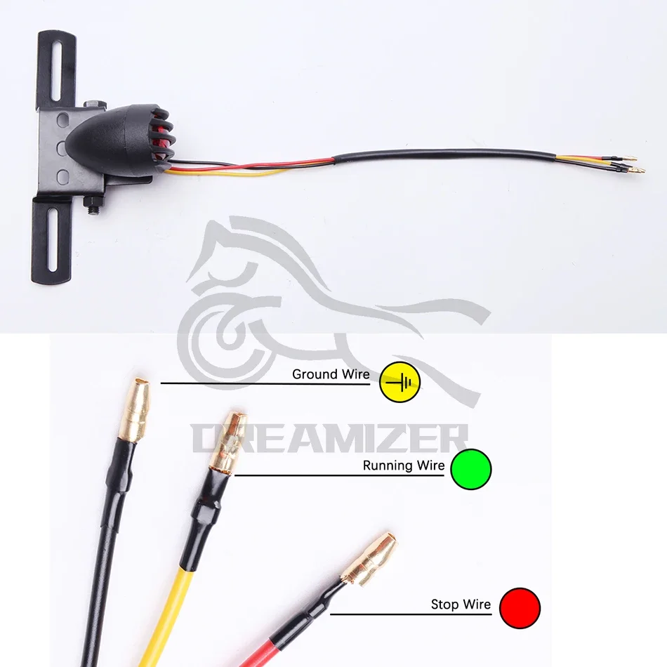 Luz trasera de freno e intermitente con matrícula para moto retro - imagen 5