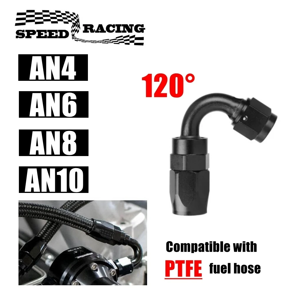 Conector manguera aceite giratorio PTFE hembra AN para combustible
