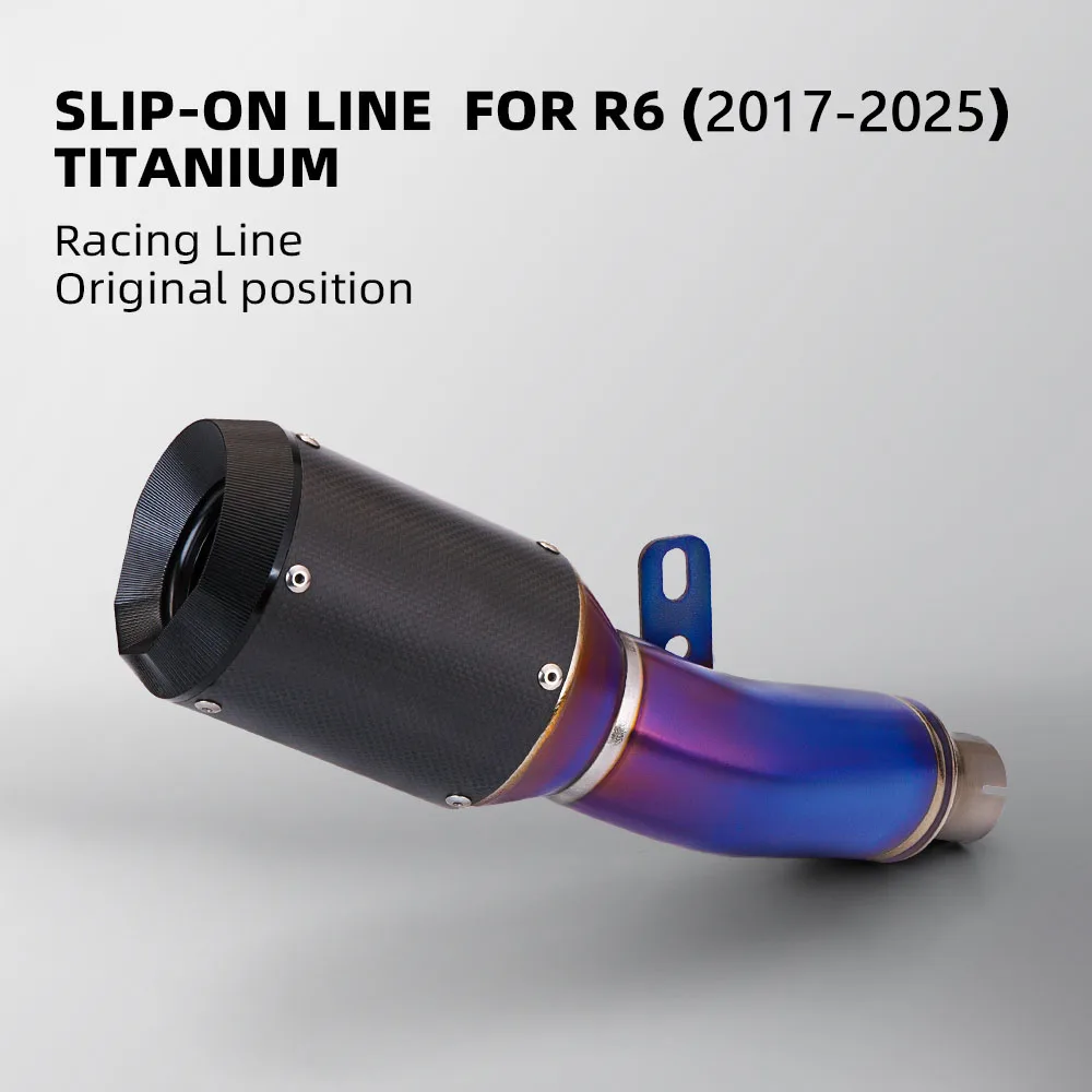 Silencioso de escape Slip-On de titanio y carbono para Yamaha YZF-R6