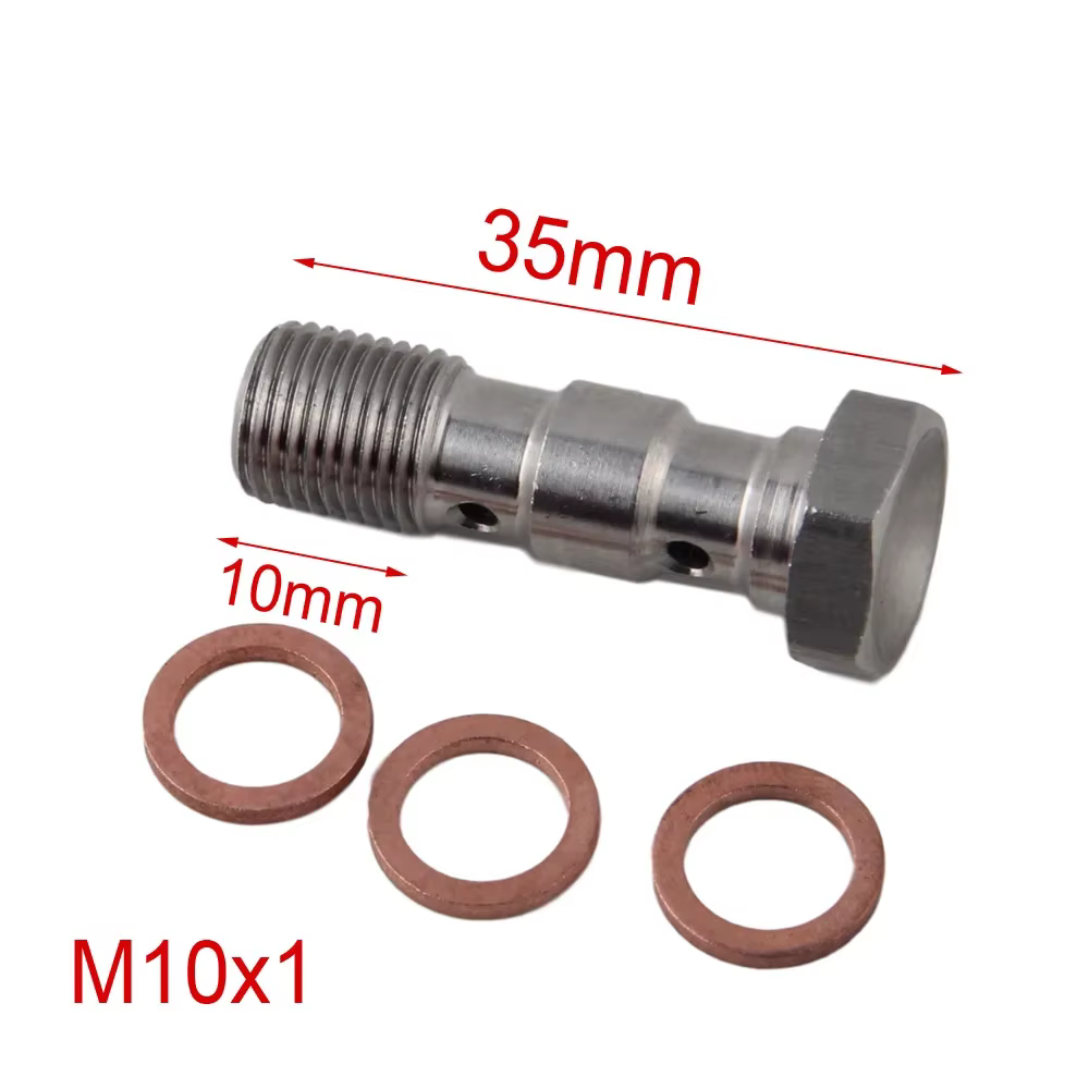 Detalle del conector para línea hidráulica