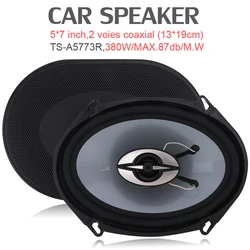 Altavoces coaxiales 5x7 para coche HiFi - 380 W, rango completo