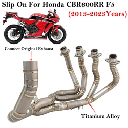 Slip-on escape Honda CBR600RR F5 2013-2023 titanio con tubo enlace