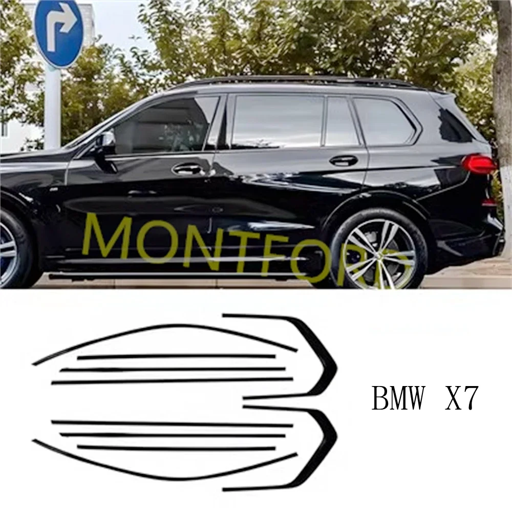 Molduras de ventana BMW X7 G07 2019-2023 en acero negro - imagen 2