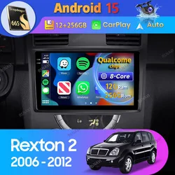Radio Android 15 con Carplay y GPS para SsangYong Rexton II 2006-2012