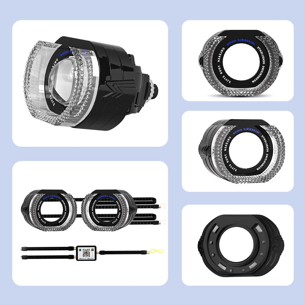 Kit máscara ojos ángel 5D Halo LED Bi-Xenon – Faros DRL - imagen 5