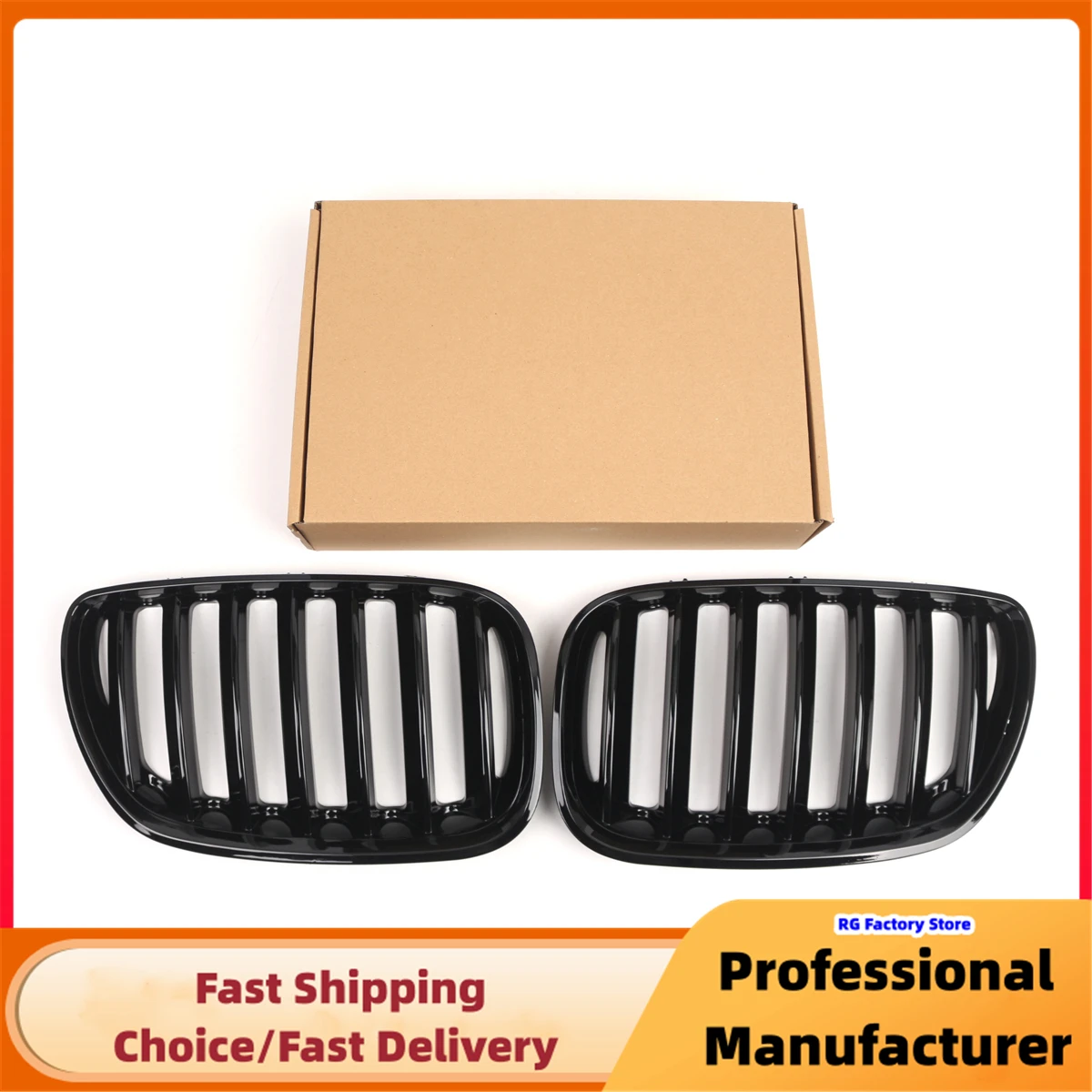 Rejilla parachoques delantero negra brillante BMW X5 E53 LCI - imagen 2