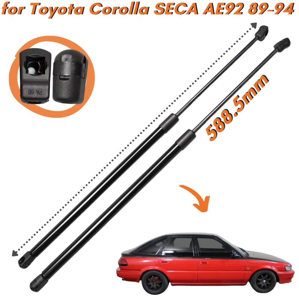 Puntales de maletero para Toyota Corolla SECA AE92 Hatchback 1989-1994, resortes de elevación, amortiguadores de puerta trasera, cantidad (2)