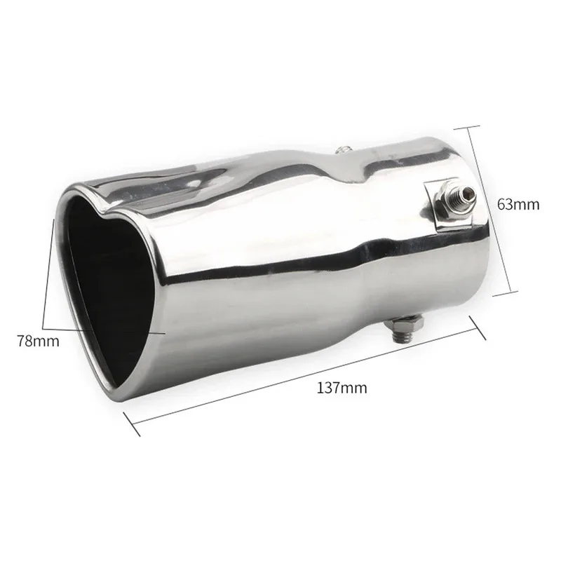 Silenciador de escape universal inoxidable 63 mm tipo corazón - imagen 2