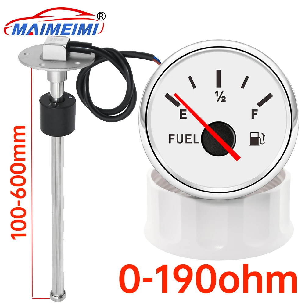 Indicador nivel combustible marino 0-190ohm – sensor 100-600mm 12V/24V