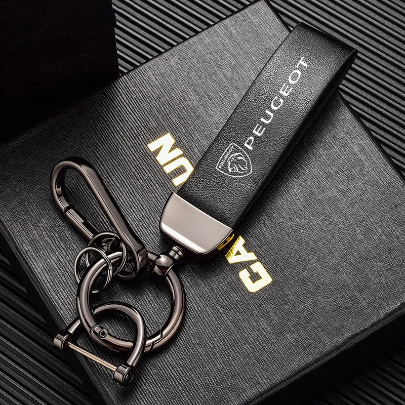 Llavero de cuero Peugeot para coche – Accesorio elegante