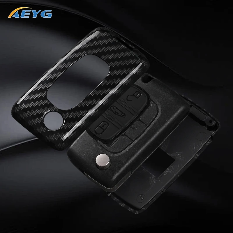 Funda llave coche fibra carbono ABS – Peugeot Citroën - imagen 5