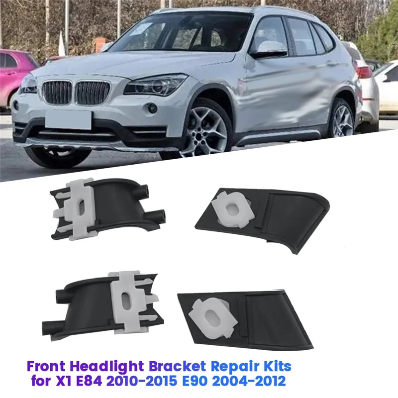 1 par de kits de reparación de soporte de faro delantero de coche para BMW X1 E84 2010-2015 E90 2004-2012 accesorios de soporte de carcasa de faro - imagen 3