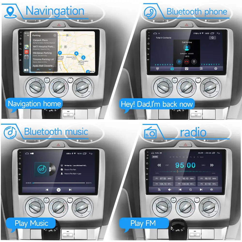 Radio Multimedia Android 12 con GPS y CarPlay – Ford Focus Mk2 Mk3 - imagen 3