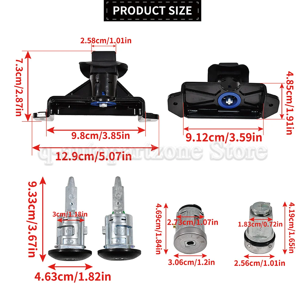 874508 4874507 6C1AV22050XB para Ford Transit Mk7 2006-2011 un juego de cerradura interruptor de encendido cerradura de puerta izquierda derecha cerradura de maletero - imagen 2