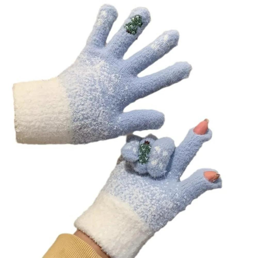 Guantes navideños sin dedos para mujer, térmicos y táctiles - imagen 5