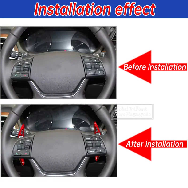 Extensión de palanca de cambios de volante de aleación de aluminio para Hyundai Genesis G80 2015 2016 2017 2018 2019 Genesis G330 2014 - imagen 2