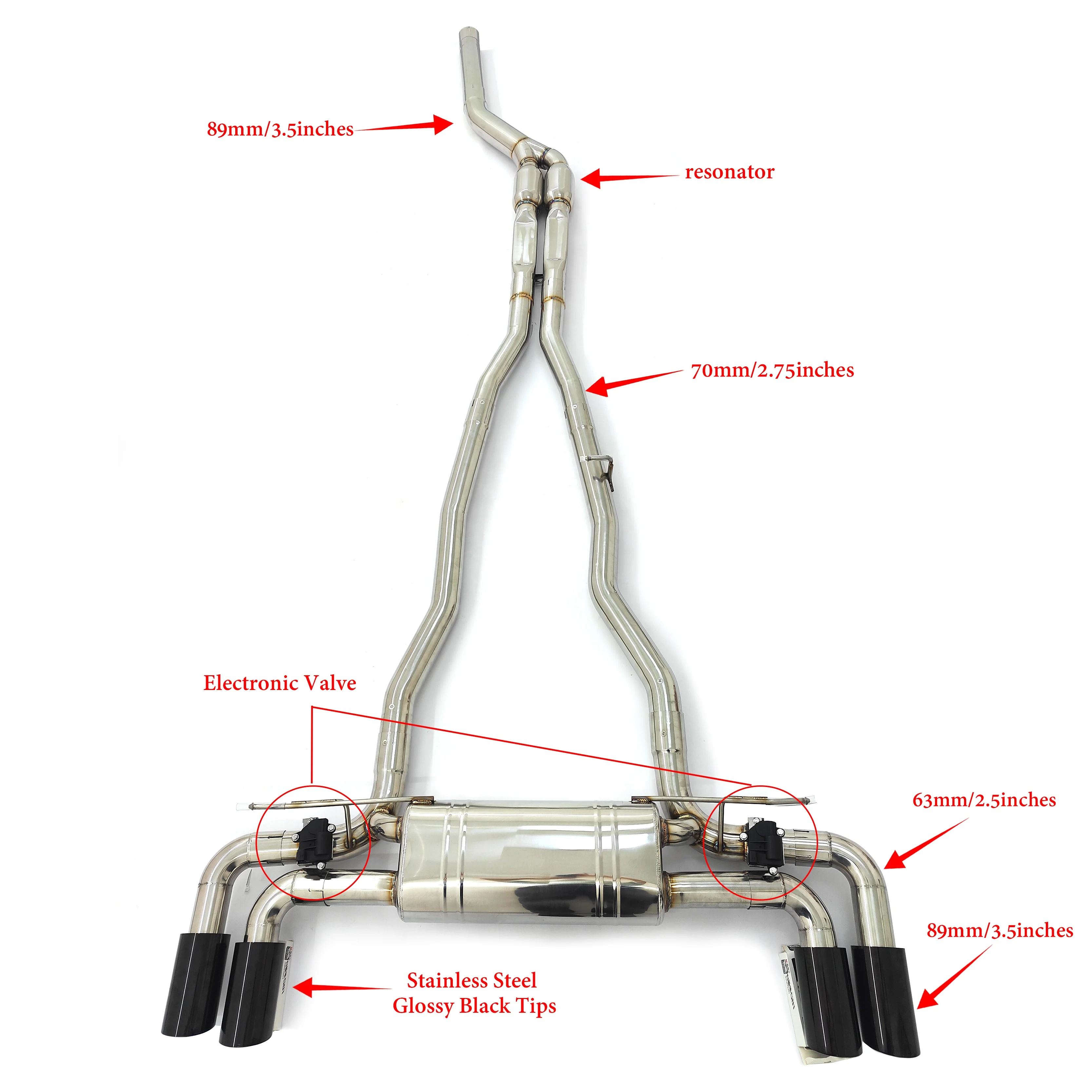 Escape deportivo CSZ catback Valvetronic con válvulas para BMW 540i G30 B58 3.0T - imagen 2