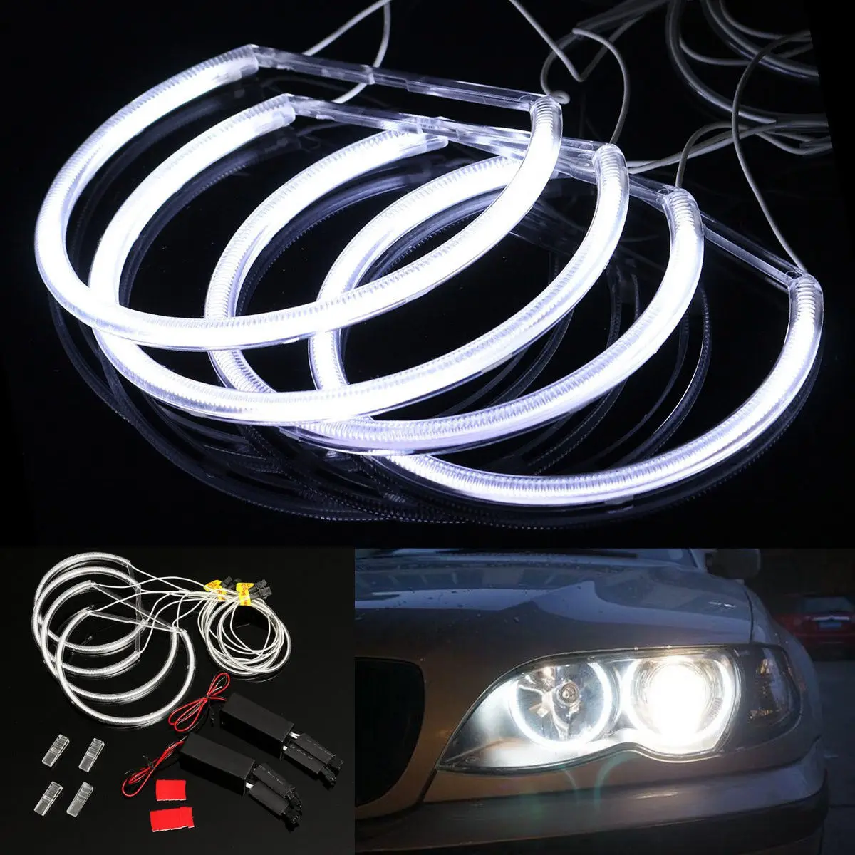 Kit Angel Eye LED BMW E46 3 Series E90 E91 E92 E93 – luz blanca fría - imagen 2