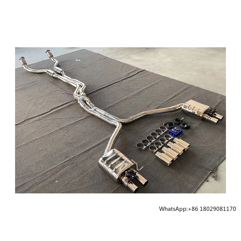 Escape valvulado Audi S6 S7 4.0T acero inoxidable puntas carbono