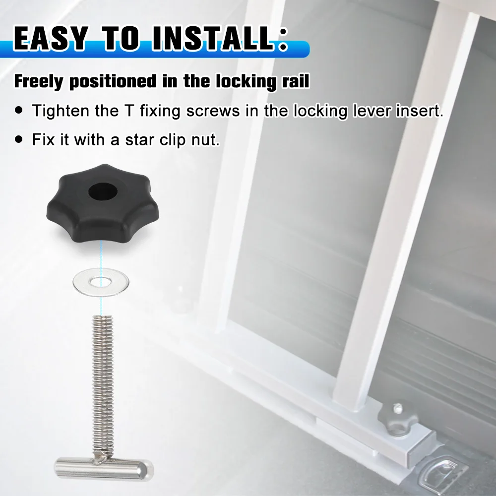 Juego de tornillos para tablero multiflex, riel de bloqueo de 50mm/70mm, accesorios de montaje, tornillos de fijación con pernos en T para VW T5/t6 MULTIVAN, 4 Uds. - imagen 5