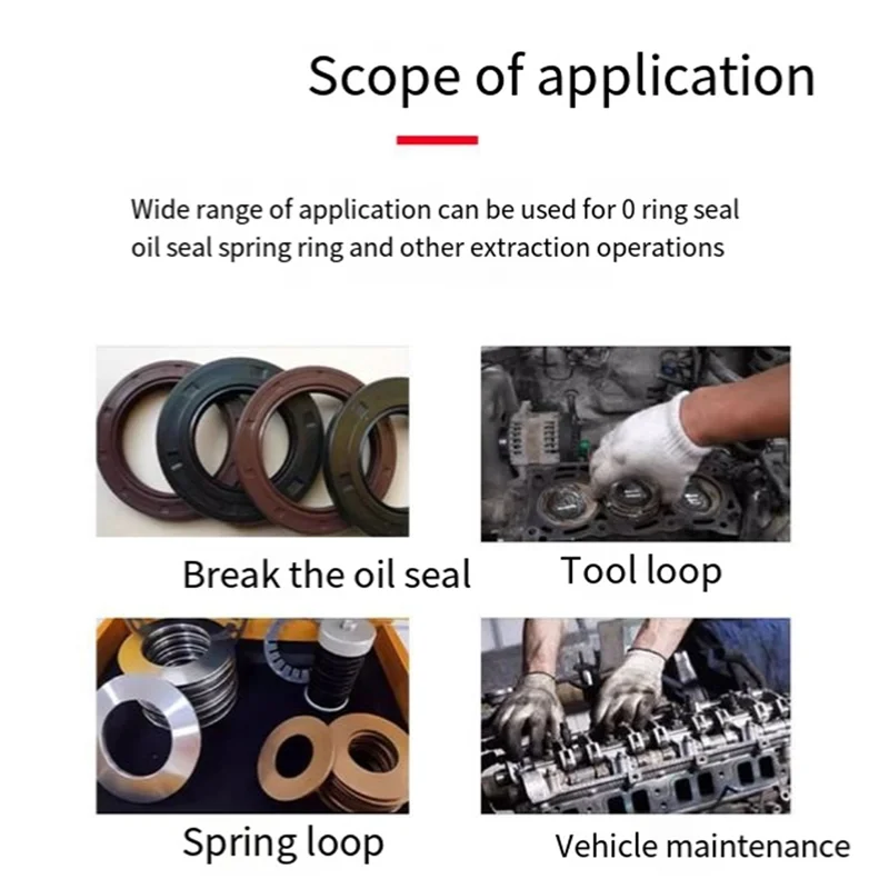 Juego de destornilladores de sello de aceite para vehículo, AEF3-6Pcs, junta tórica, extractor, ganchos de selección - imagen 4