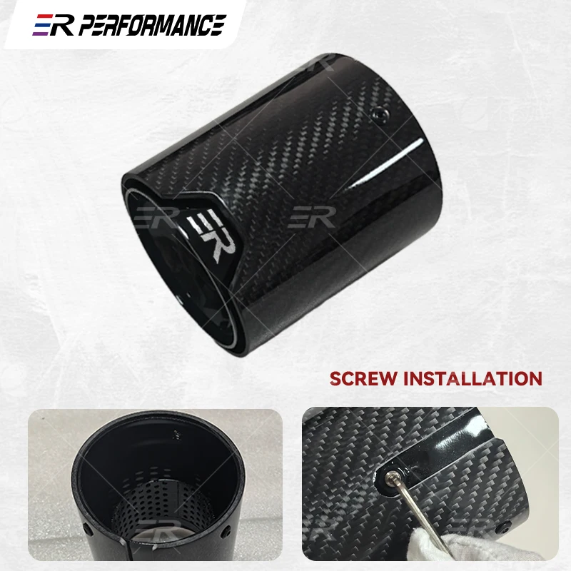 Puntas de escape deportivas para BMW M5 F90 en fibra de carbono negra - imagen 4