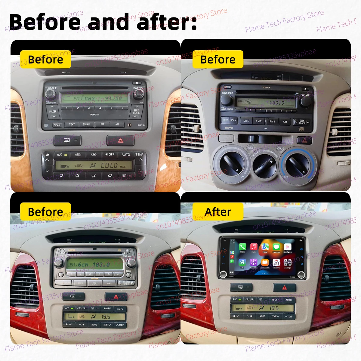 Autoradio Android Carplay GPS 2DIN Toyota Innova 2003-2015 - imagen 2