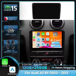 Radio Android 15 2DIN con CarPlay y GPS para Audi A3 8P