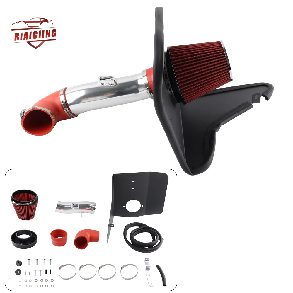Para 12-15 Camaro 3.6L V6 Kit de inducción de entrada de aire frío con escudo térmico + rendimiento de filtro compatible con transmisión automática Manual - imagen 4