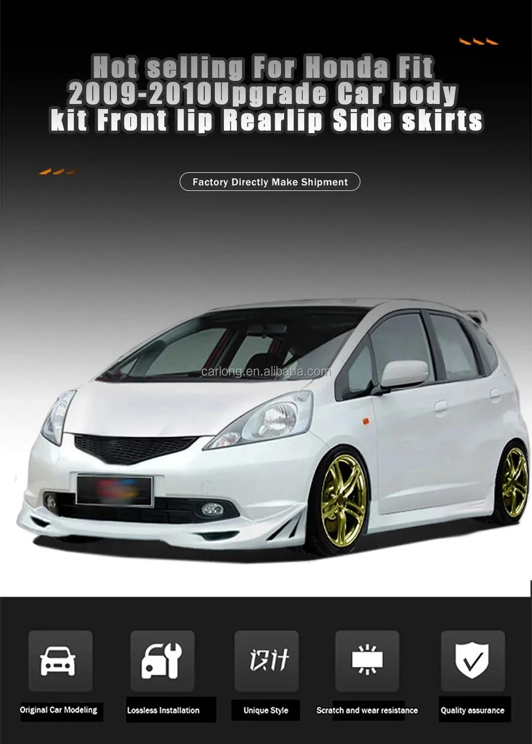 Kit carrocería Honda Fit 2009-2010 vista frontal