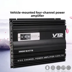 Amplificador 4 canales clase D 12V – alta potencia audio coche V12