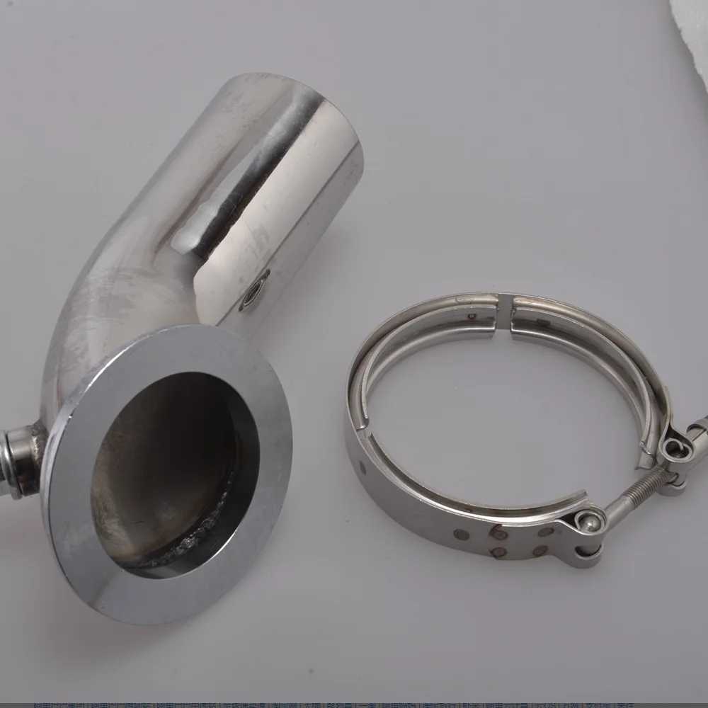 HY35/HX HE351 Adaptador de banda en V para turbo - codo inox 90