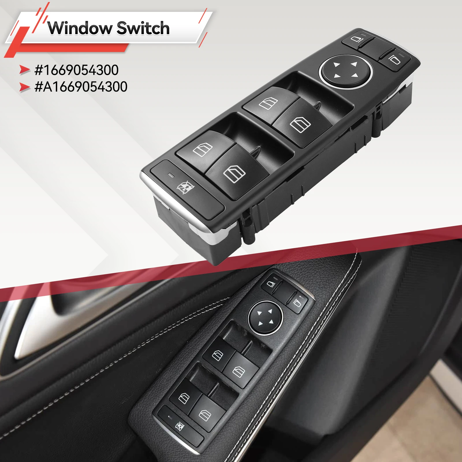 1669054300 Interruptor control ventana eléctrica principal MB CLA - imagen 4