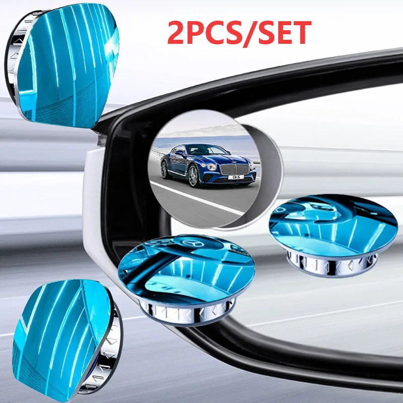 Nuevo espejo retrovisor de punto ciego de adsorción para coche, gran angular 360, espejo redondo pequeño ajustable, espejo retrovisor auxiliar inverso para coche