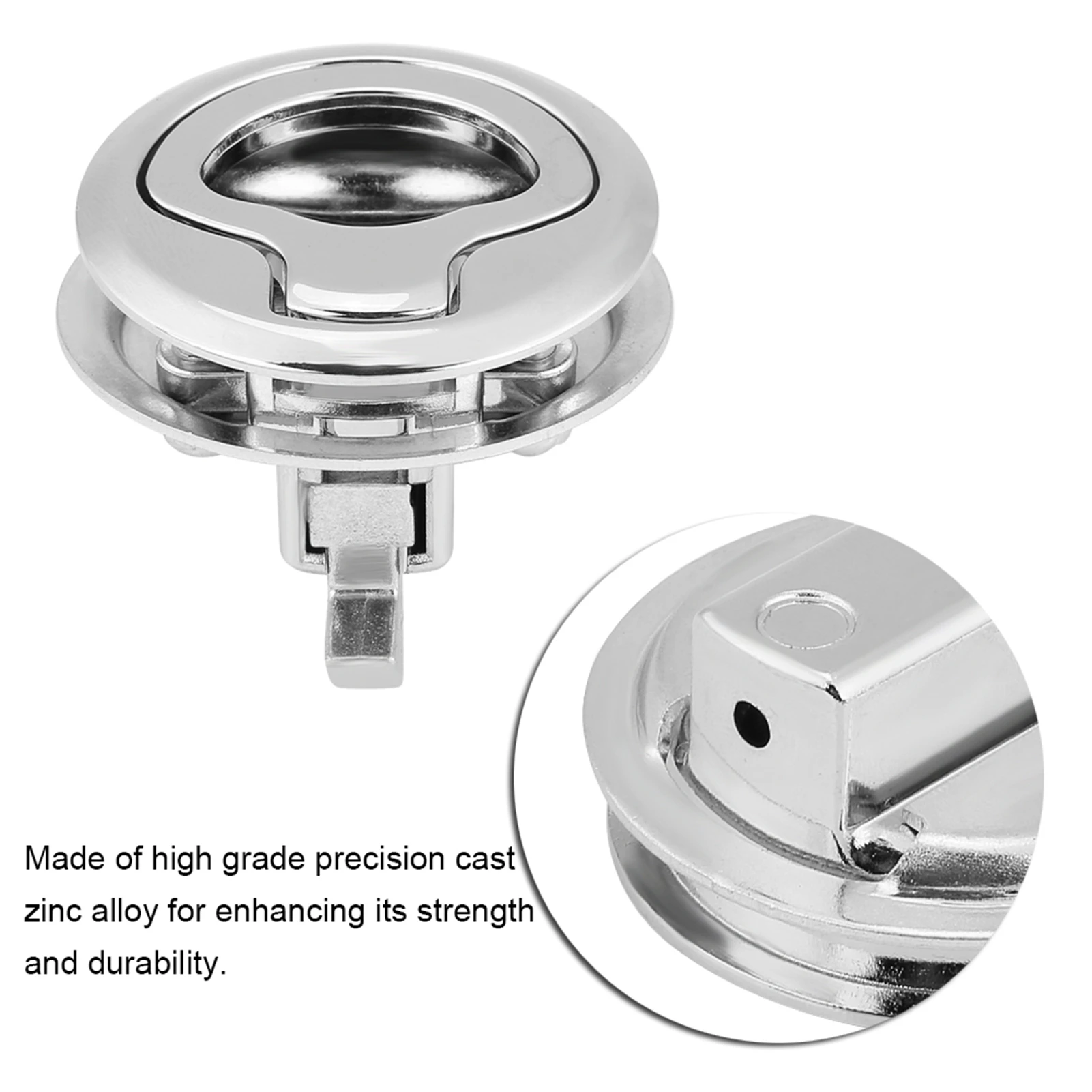 Tirador escotilla zinc 1,5″ marina RV – montaje empotrado - imagen 3