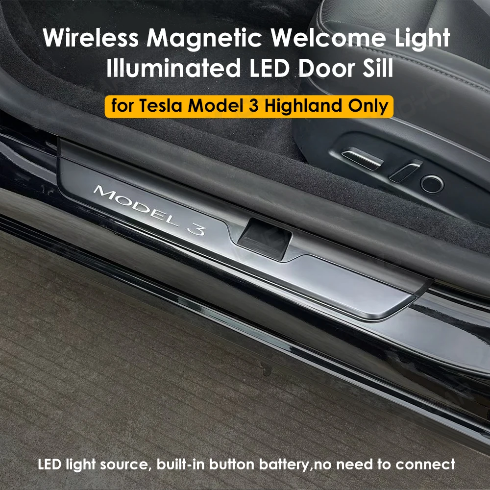Tira de umbral LED bienvenida para Tesla Model 3 Highland - imagen 4
