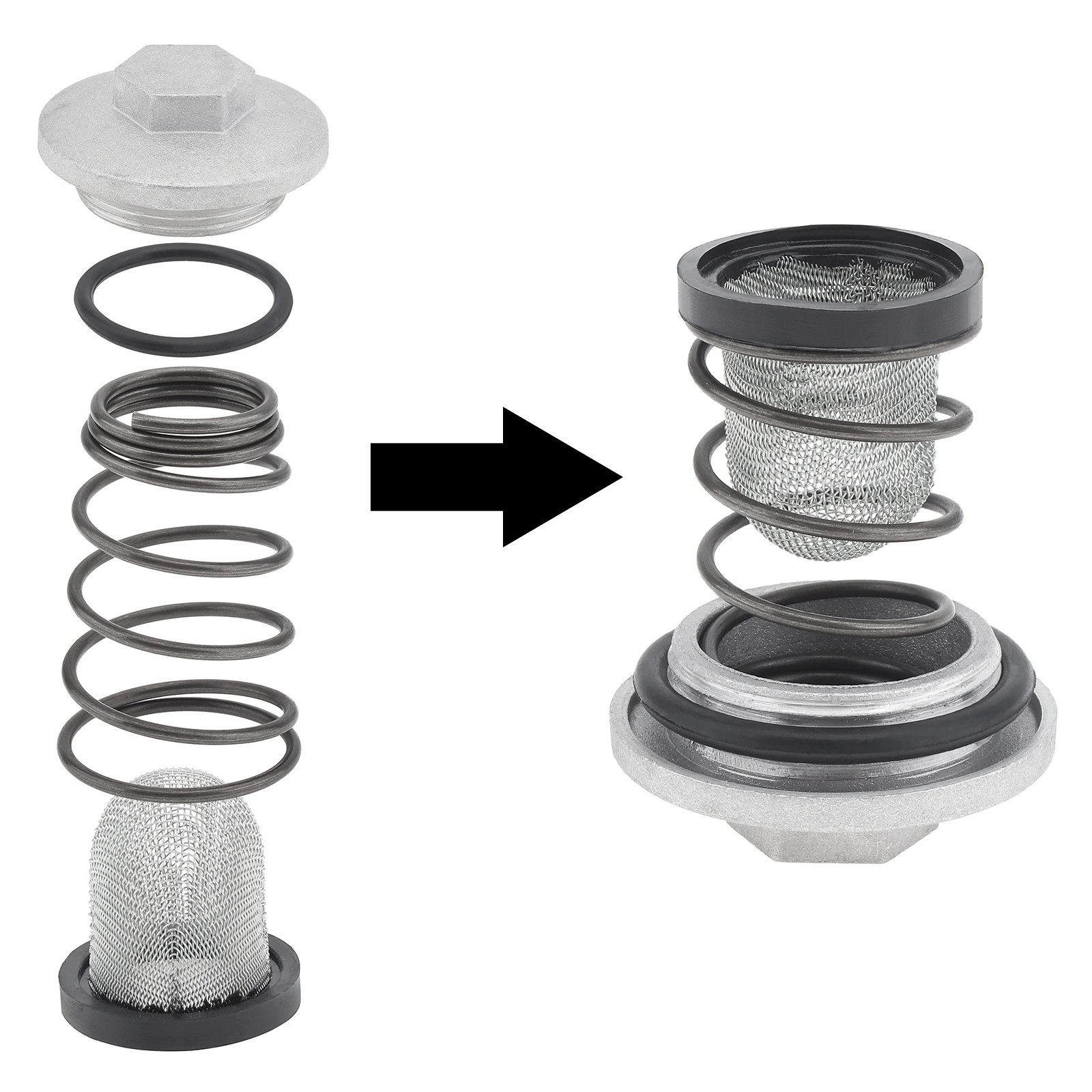 Tapón de drenaje de aceite GY6 50 125 150cc con anillo y resorte - imagen 4